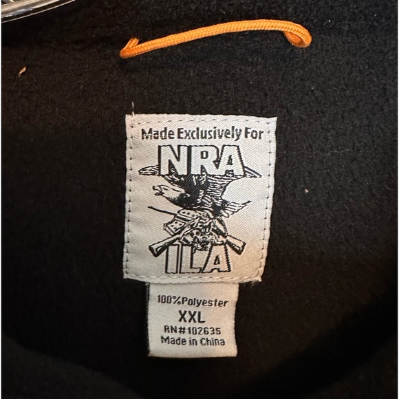 NRA-ILA Men’s Fleece Zip Up Vest Size XXL Black Orange - Picture 3 of 6